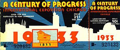 1933 Century of Progress Fair in Chicago
The Illinois State Society of Washington, DC took advantage of special group fares offered by the Baltimore and Ohio Railroad to take members to Chicago for the 1933 World's Fair. A special train car just for Illinoisans who were federal employees from "Egypt" or southern Illinois was a centerpiece of one of the trips. Many federal employees wound up taking that trip sponsored by the Illinois State Society.